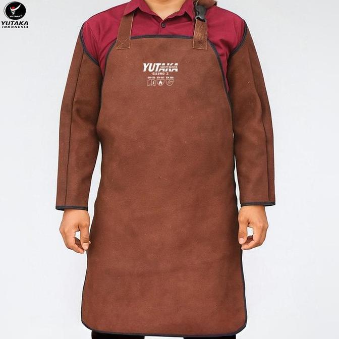 WELDING APRON KULIT SET COKLAT