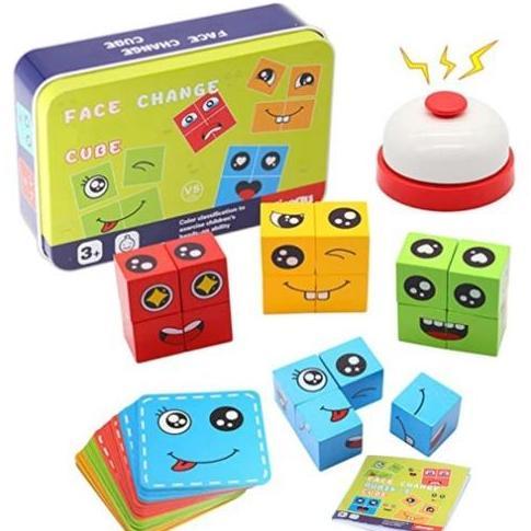 Mainan pengubah wajah, permainan keluarga untuk anak-anak, teka-teki ketangkasan, pengaturan ekspres