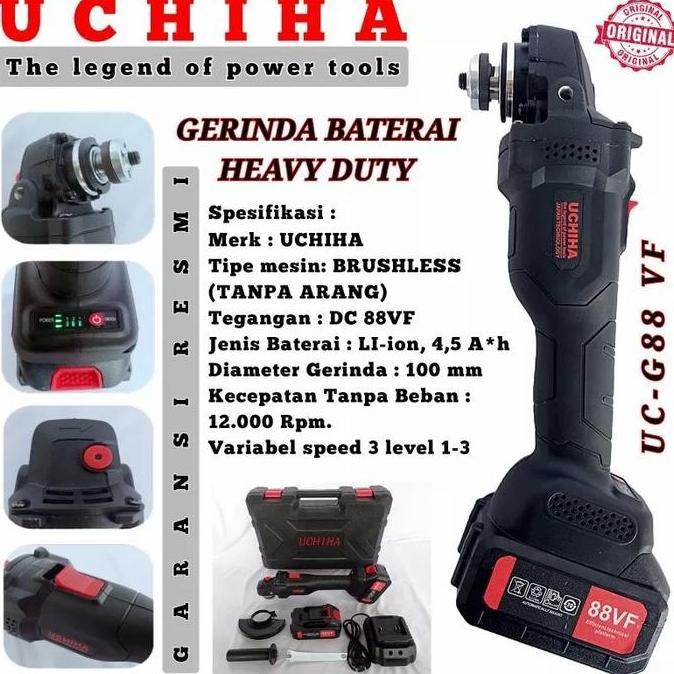 Promo Mesin Gerinda Baterai Cordless angle Grinder uchiha Japan promo Diskon