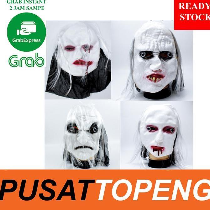 topeng acara halloween zombie kuntilanak hantu putih murah