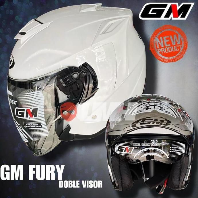 '' HELM GM FURY DOBLE VISOR/ HELM HALFACE PRIA WANITA *