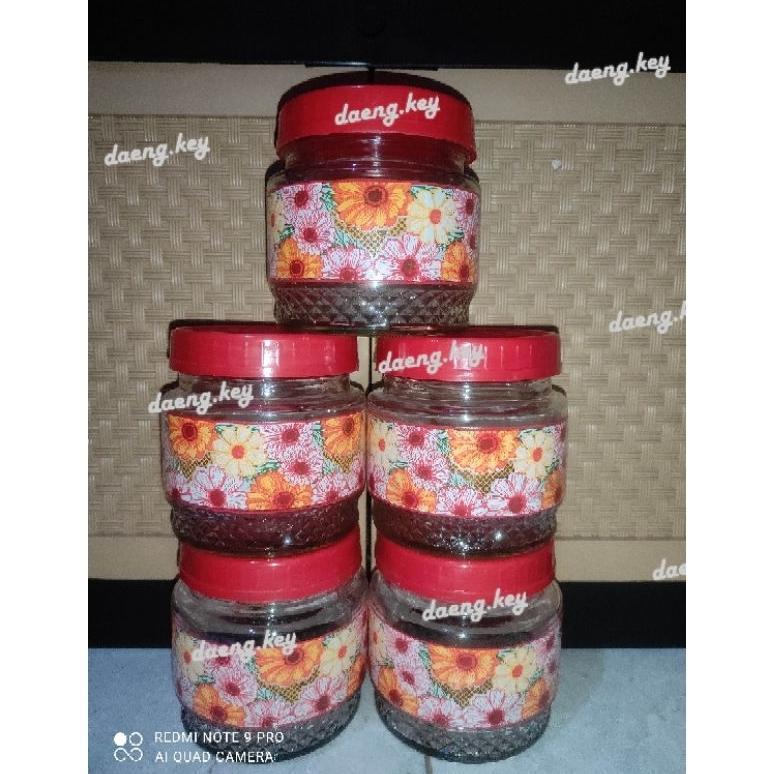 Toples kue kering | toples lebaran | Toples bunga cantik| Toples kaca tebal | Toples hari raya