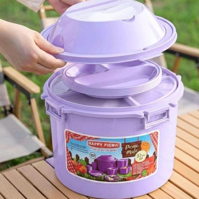 Ready Siap Kirim 32 In 1 Picnic Set Rantang Piknik Tupperware Set Rantang Pinkik Set Sunnyware Ranta