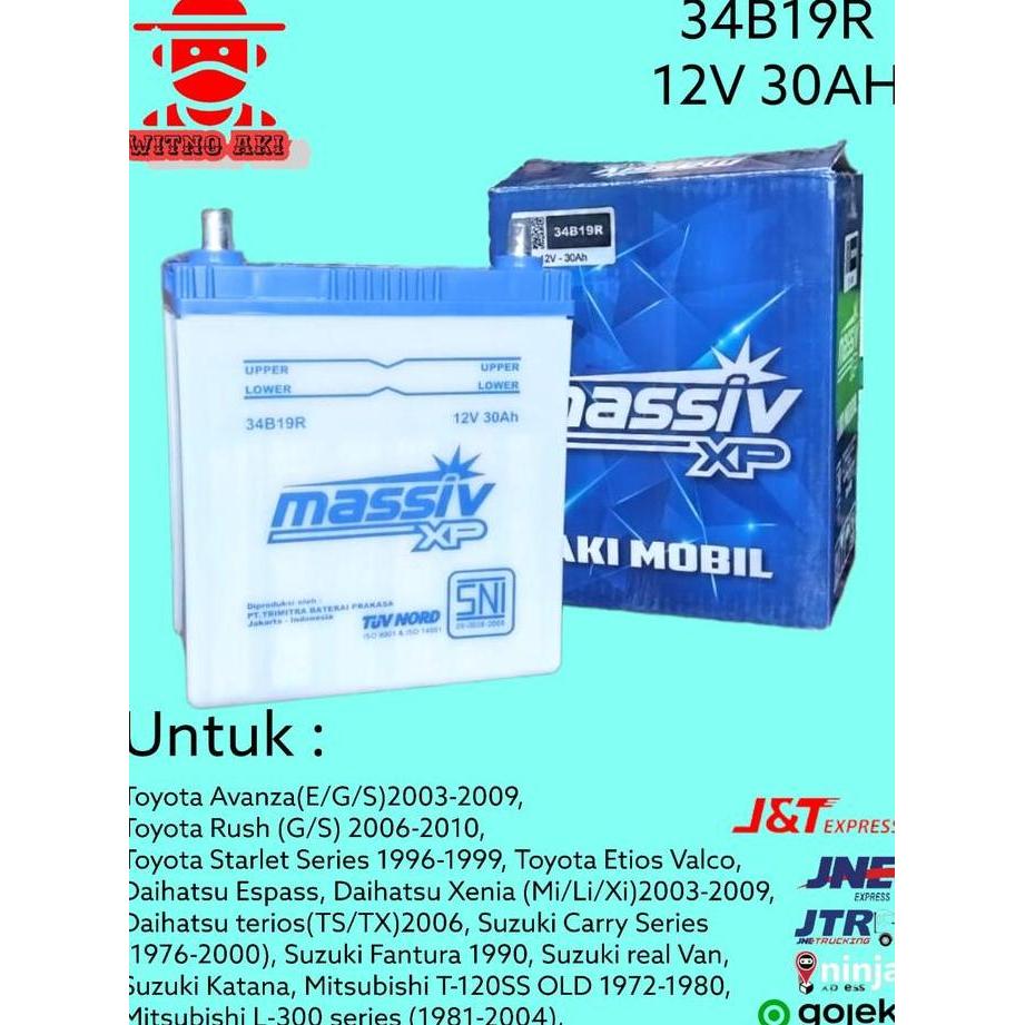 Aki/Accu mobil massiv xp basah 34b19r Avanza, terios, rush
