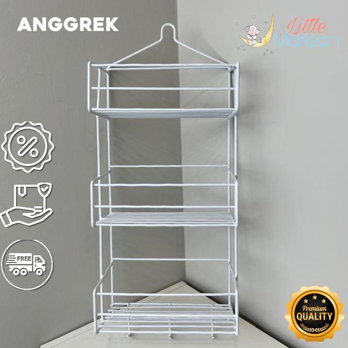 Rak Bumbu Gantung 3 susun/ Rak Kamar Mandi / Rak Serbaguna / Rak Sabun TYPE ANGGREK Besi