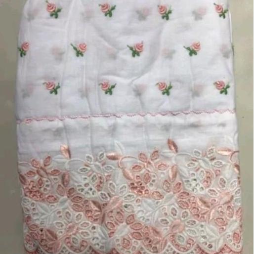 Mukena Terusan katun oriental full bordir bunga