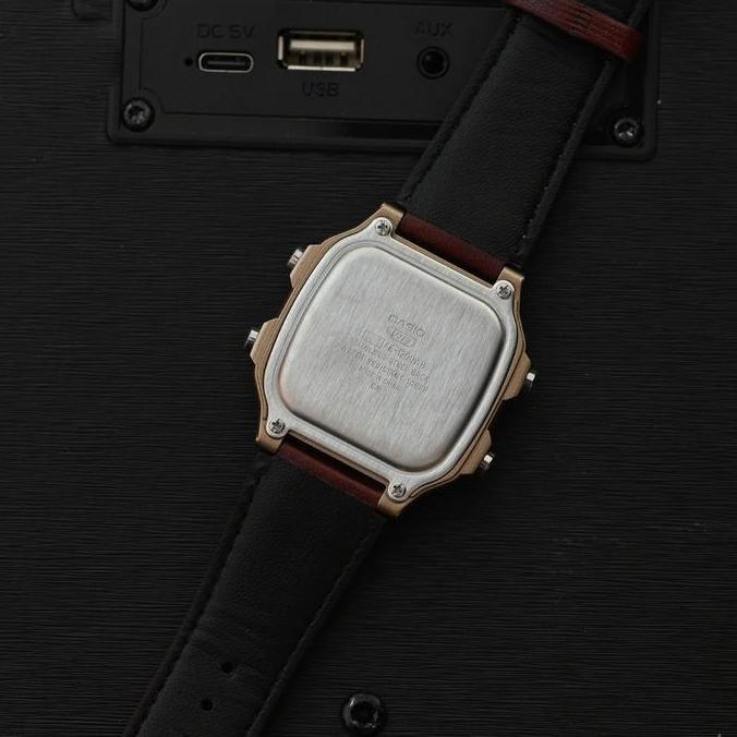 Jam Tangan Casio General AE-1200WHL-5AVDF / AE-1200WHL-5A Leather Strap Orinal