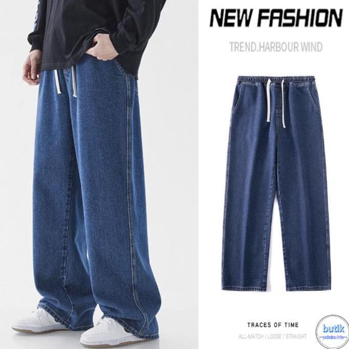 celana jeans pria kulot jeans pinggang karet jeans pria straht jeans boyfriend baggy pants celana pr