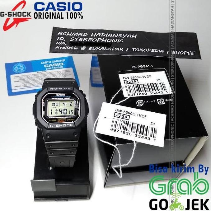 Jam CASIO GShock ORINAL DW5600E-1v GShock DW5600E1VDR CASIO DW5600