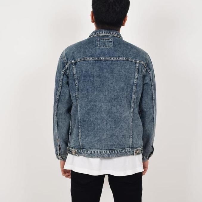 Weird Jeans - Jacket Mid Blue - Jacket Denim Pria Slim Fit Polos