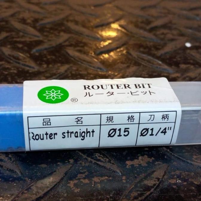 Diskon Mata Profil Kayu Lurus Straight Bit 15Mm Mata Router Trimer 1/4"X15Mm