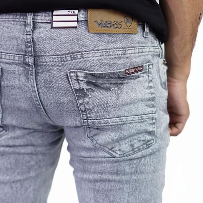 BLVRDNM Lht Grey Wash Denim " Snow Fade Series " - Celana Jeans Pria