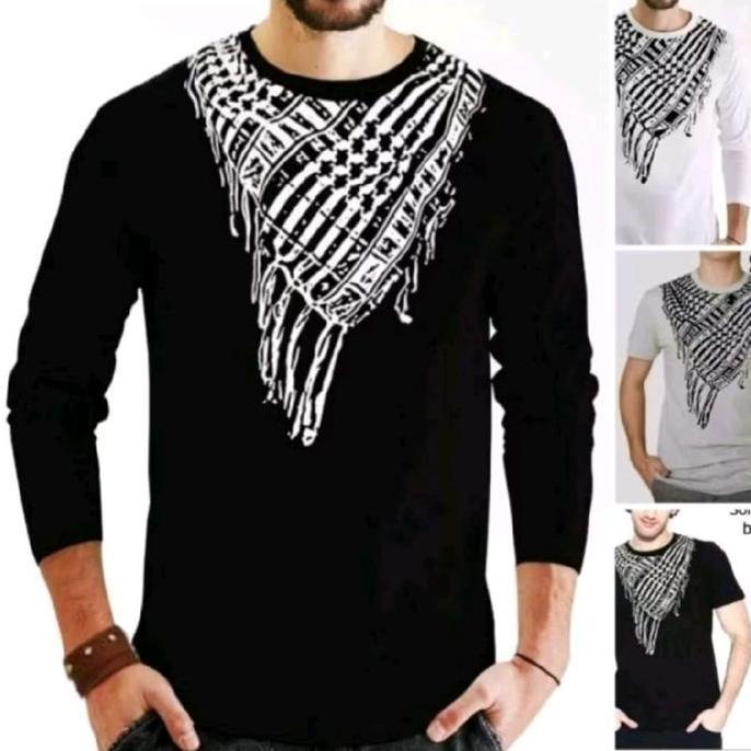 Kaos distro  sorban kaos sorban lengan panjang long leeve keren dewasa atasan pria baju lebaran moti