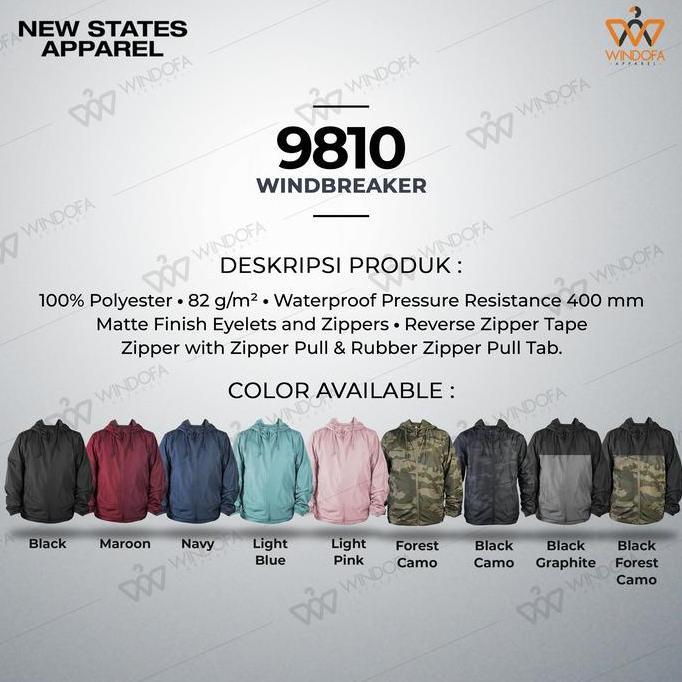 Jaket New States Apparel Windbreaker 9810
