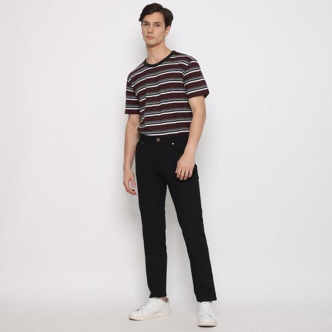 POLICE Celana Denim Stretch Panjang V Pocket Hitam Regular Fit Pria