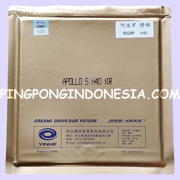 Yinhe Apollo 5 H.40 - Red - Rubber Pingpong/Karet Pingpong Tenis Meja