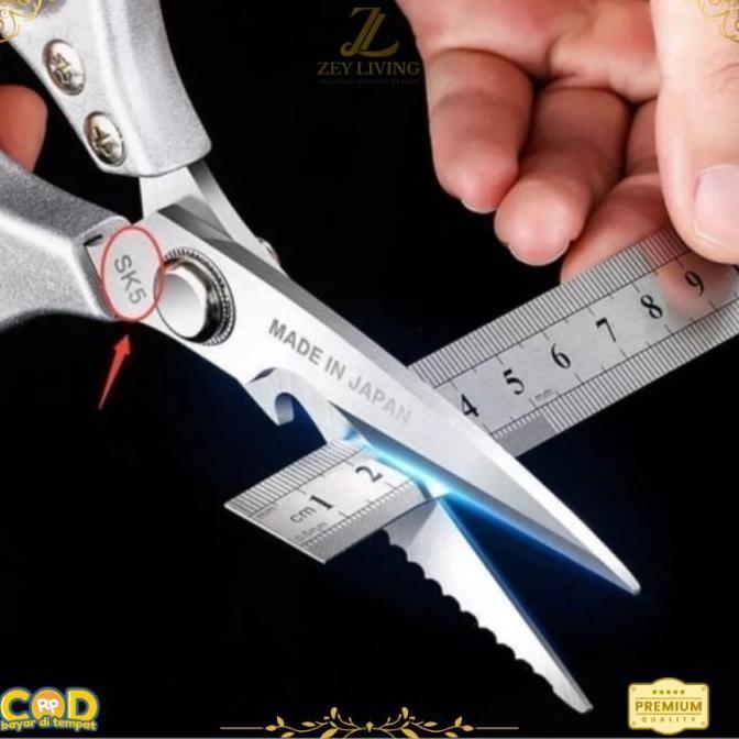 ZEY Gunting Dapur Tajam & Tebal Made in Japan Premium Scissors SK5 Steel Gen 4 - Gunting Dapur Multi