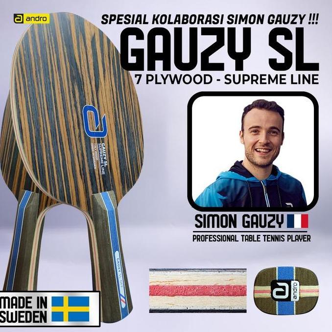 Kayu Bat Tenis Meja Pingpong Andro Gauzy SL OFF Supreme Line