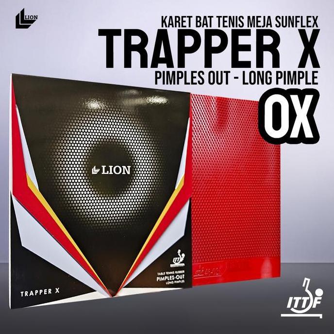 Karet Bat Tenis Meja Pingpong Lion Trapper X OX Bintik Panjang