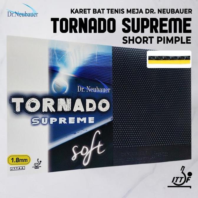 Karet Bat Tenis Meja Dr. Neubauer Tornado Supreme Soft Bintik Pendek