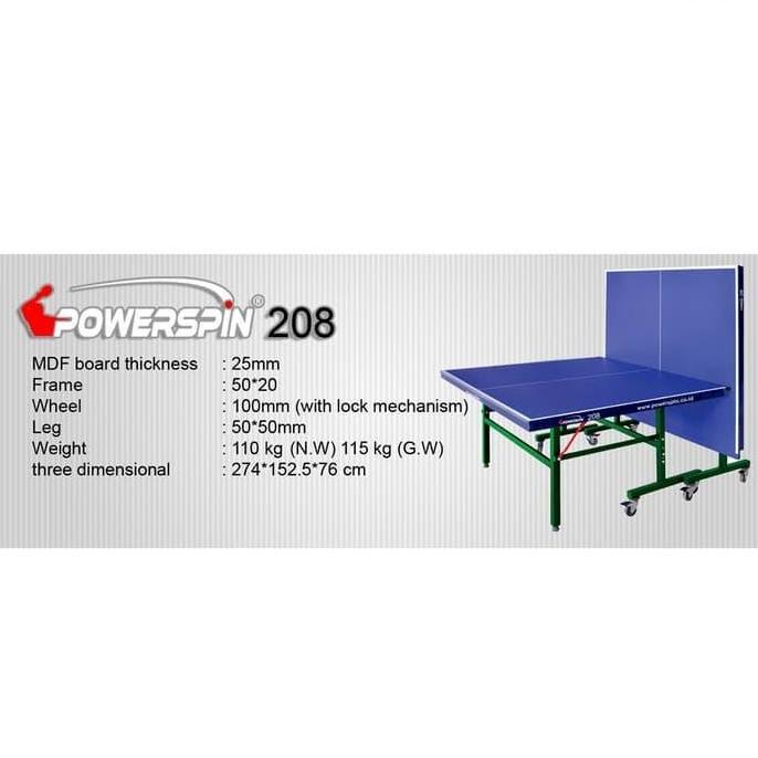 Meja Pingpong / Tenis Meja POWERSPIN 208 / Power Spin 208 (MDF 25 mm)