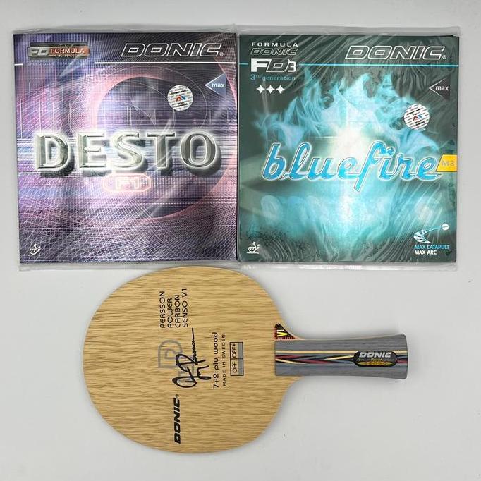 Bet Donic Persson Power Carbon Lengkap Karet Donic Set