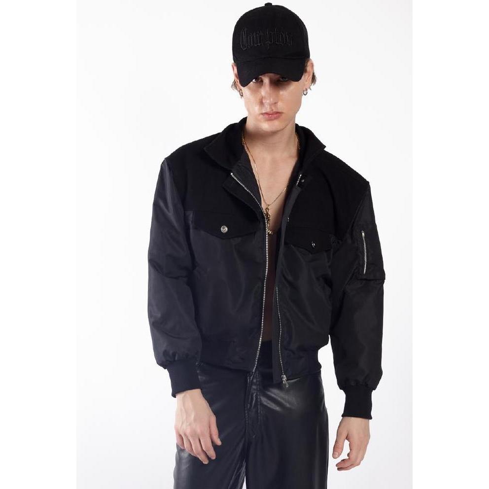 OCWA FELIX MIXED DENIM BOMBER JACKET