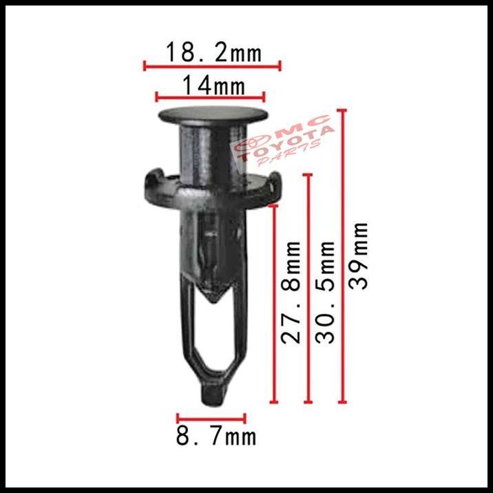 DISKON KLIP KANCING BUMPER FENDER LINER TRIM GRIL GRILL FASTENER CLIP BEMPER TOYOTA INNOVA FORTUNER 