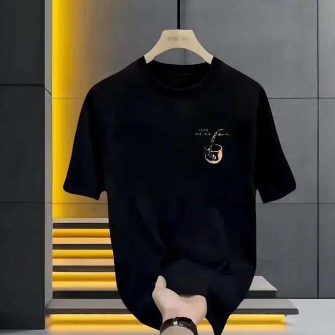 Saless Kaos Oblong Lengan Pendek Leher Bulat Katun Unisex Terlaris Dengan Pola Tuang Anggur Tercetak