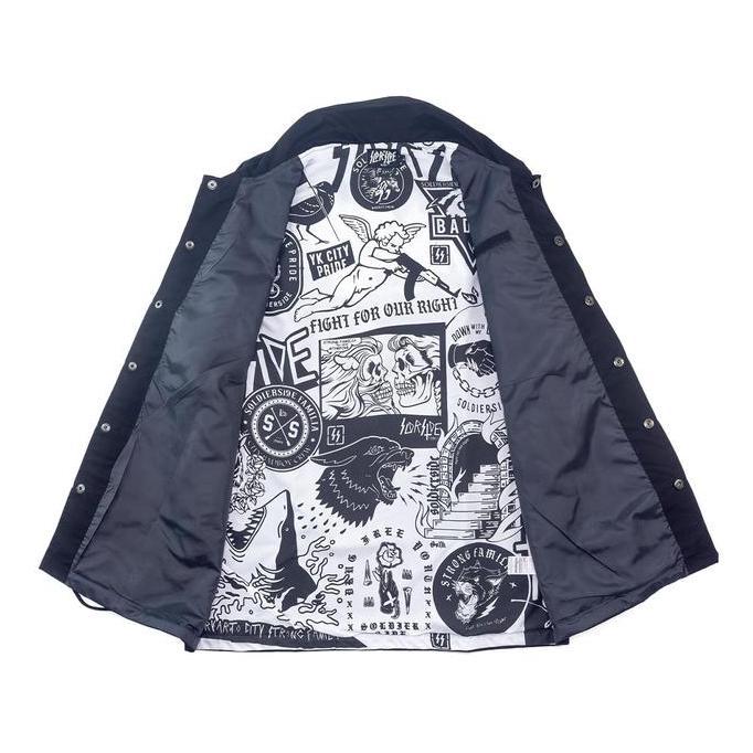 Soldierside Familia Jacket Windbreaker "SS Logo" Hitam / Navy jaket Pria bordir Simple