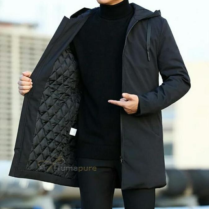 Jaket Jubah Pria Korea Style Katun Jumbo Panjang - Kerja, Semi musim