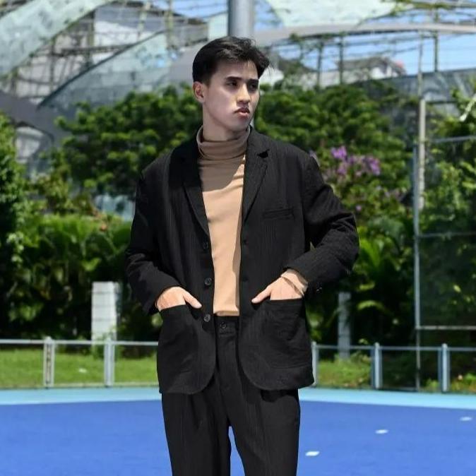 Heymale Streaky Blazer Jas Pria