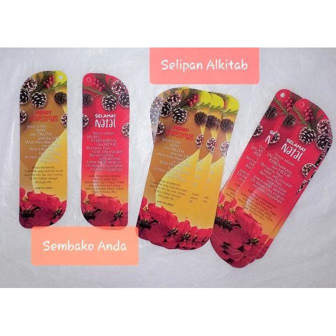 Selipan buku Ayat Alkitab Selamat Natal. Bookmarks. Pembatas buku.
