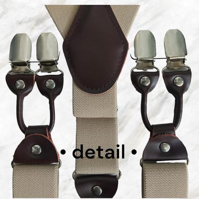 Suspender Pria Bretel Dewasa Suspender Hitam Fashion Suspender Anak Abu Coklat Tali Karet [terbaik]