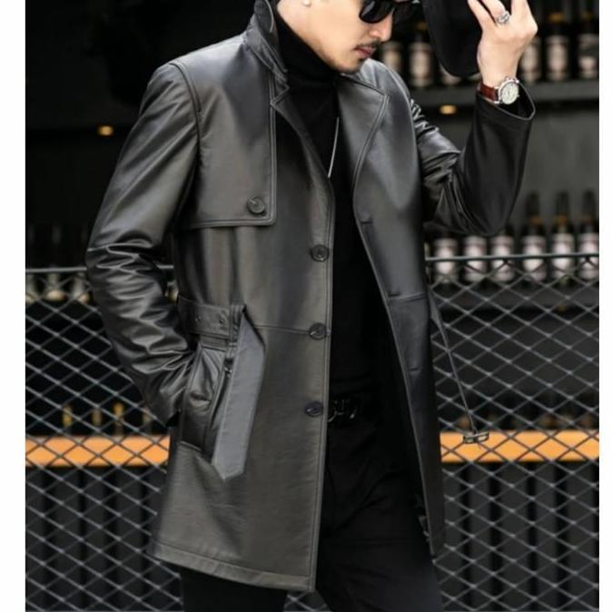 jaket kulit jubah orinal dari kulit asli jaket kulit asli panjang