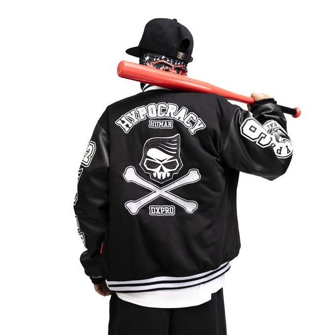 Jaket Varsity Dxpro 99 Humanity EMBORDERY Hitam FS