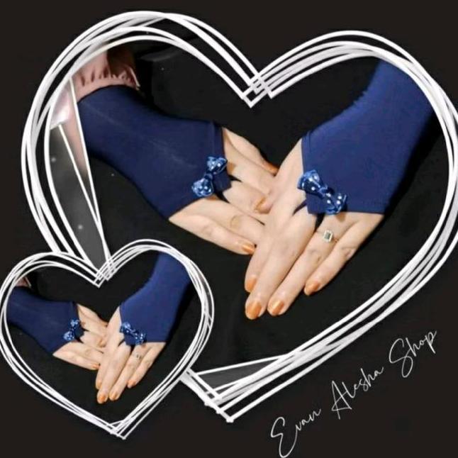 Manset Cincin Motif Pita Satin Sarung Tangan Cincin Muslimah Jersey