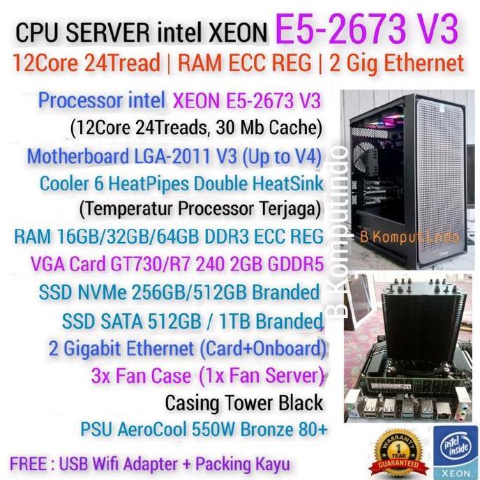 SERVER INTEL XEON 24CPU | RAM ECC REG | SSD | UNBK ANBK CBT SEKOLAH KLINIK PULSA ORIGINAL DAN TERPER