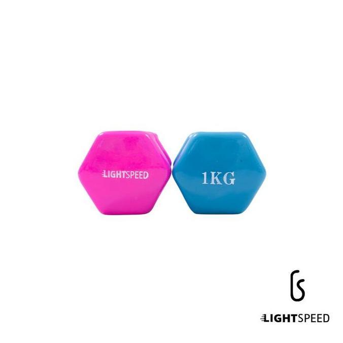 LIGHTSPEED Dumbell 1Kg / Barbel Mini 1 Kg/ Barbel Wanita / Vinyl Cewek