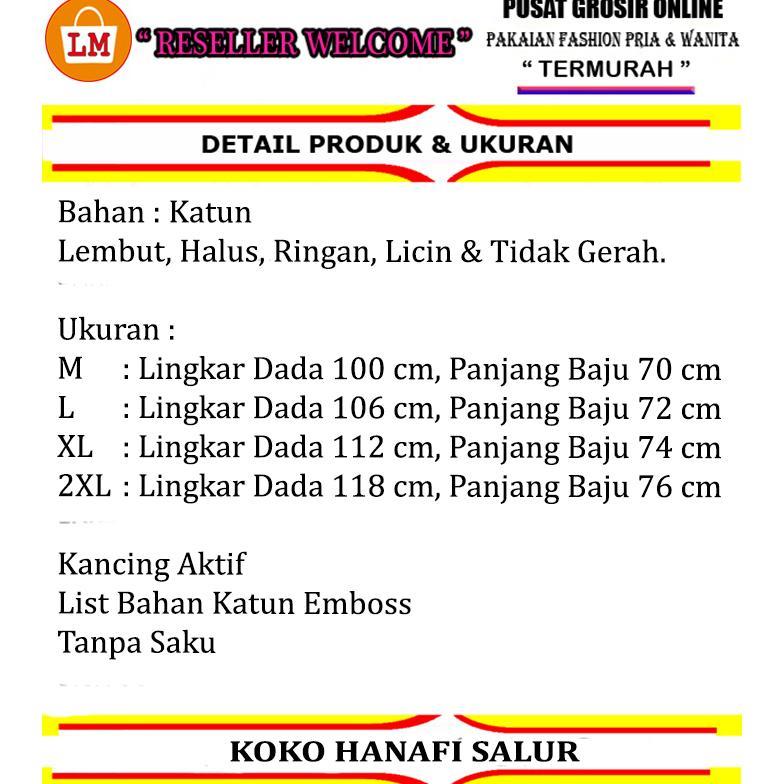 Gratong Baju Koko Muslim Garis Salur Hitam Putih Lengan Pendek Lengan Panjang Casual Ganjar Pranowo 