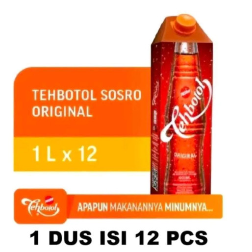 Teh Botol Sosro 1 Liter-Teh Kotak 1000ml-Minuman Instan-Siap Minum 1 Dus