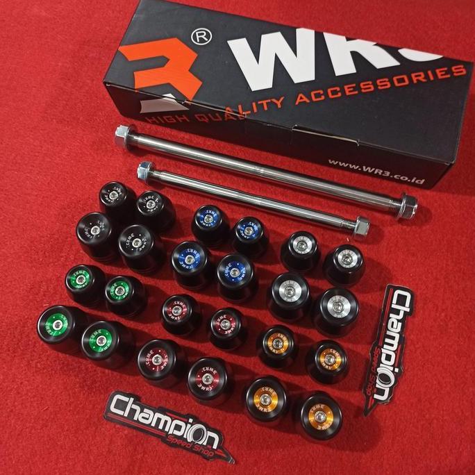 '' AXEL AXLE SLIDER JALU AS RODA WR3 NINJA 250FI 250 FI OLD 2013-2017 ''