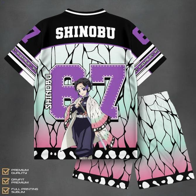 FREE ONGKIR SETELAN JERSEY ANAK SHINOBU PREMIUM FULLPRINT 67 | SETELAN ANAK ANIME SHINOBU 67 BAHAN D