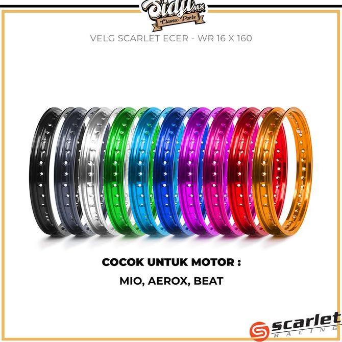 Velg Lingkar ECER Alumunium Scarlet Racing R14 R16 R17 R18 140 160 185 215 Motor Cb 150 R Mio Vario 