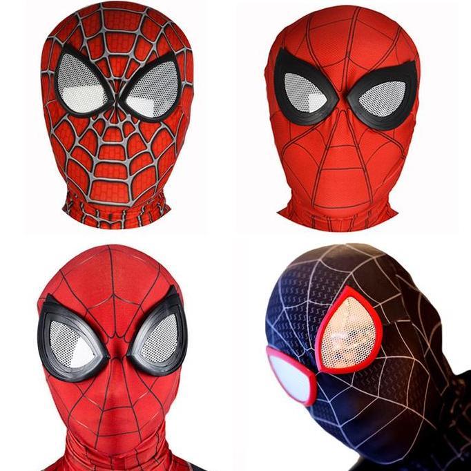 Halloween Cosplay Peregangan Masker Hood Untuk Anak-Anak Dan Orang Dewasa Spider-Man Avengers Iron S