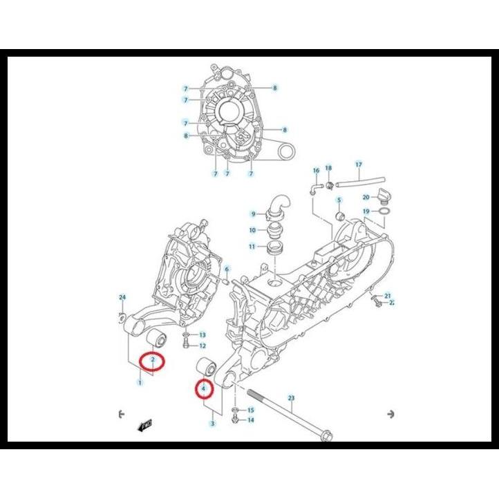 DISKON BOSH BOS SWING ARM ENGINE MOUNTING SUZUKI SPIN 125 HAYATE SKYDRIVE 125 