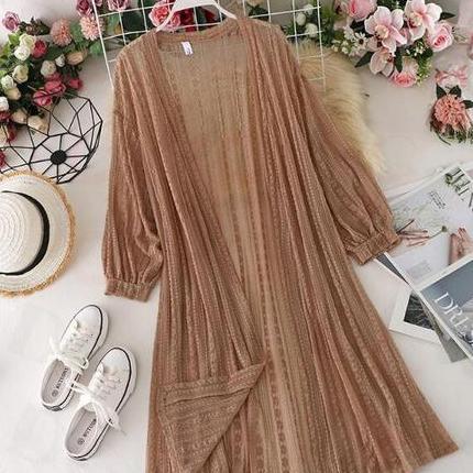 Outer Panjang Jasmine Cardigan Lace busana pantai [911]