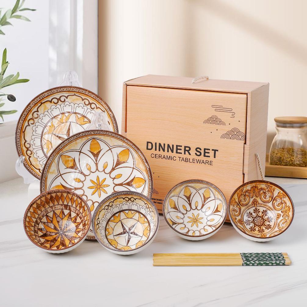 AveMangkok Set Hampers Japanese Bowl Set Piring Mangkok Keramik / Hampers Natal Mangkok Keramik Set 