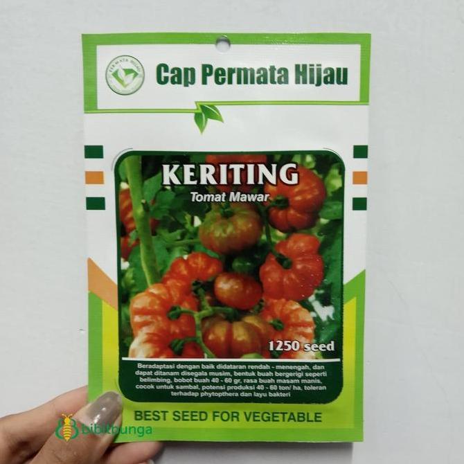 ] Benih Bibit Tomat Keriting Mawar Permata Hijau 1250 Biji Sayuran Buah