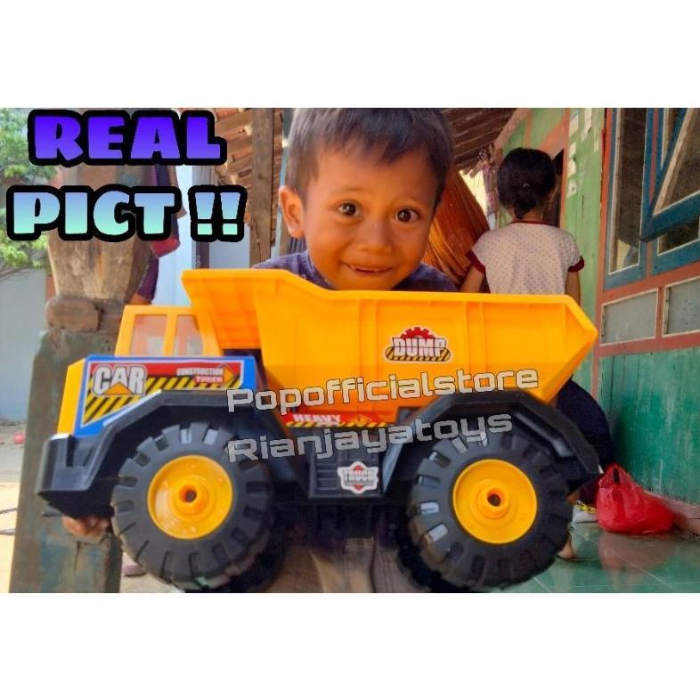 HOT` Mainan Mobil Truk Bak Bisa Di Naiki / Truk Konstruksi /Truk Pasir Jomplang Ukuran Besar